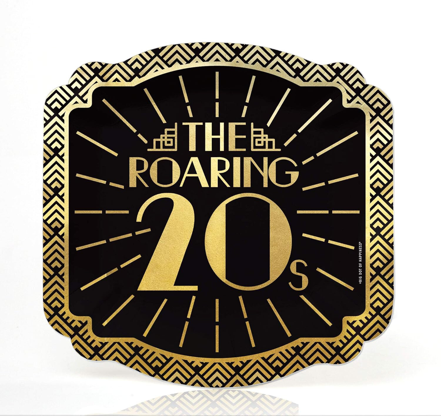 64 Piece Roaring 1920s Gold Foil art deco jazz theme tableware plates napkins