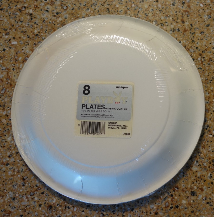 SEALED Vintage Playboy Logo 10 1/4″ Paper Plates 8 Pack Plastic Coated #1207
