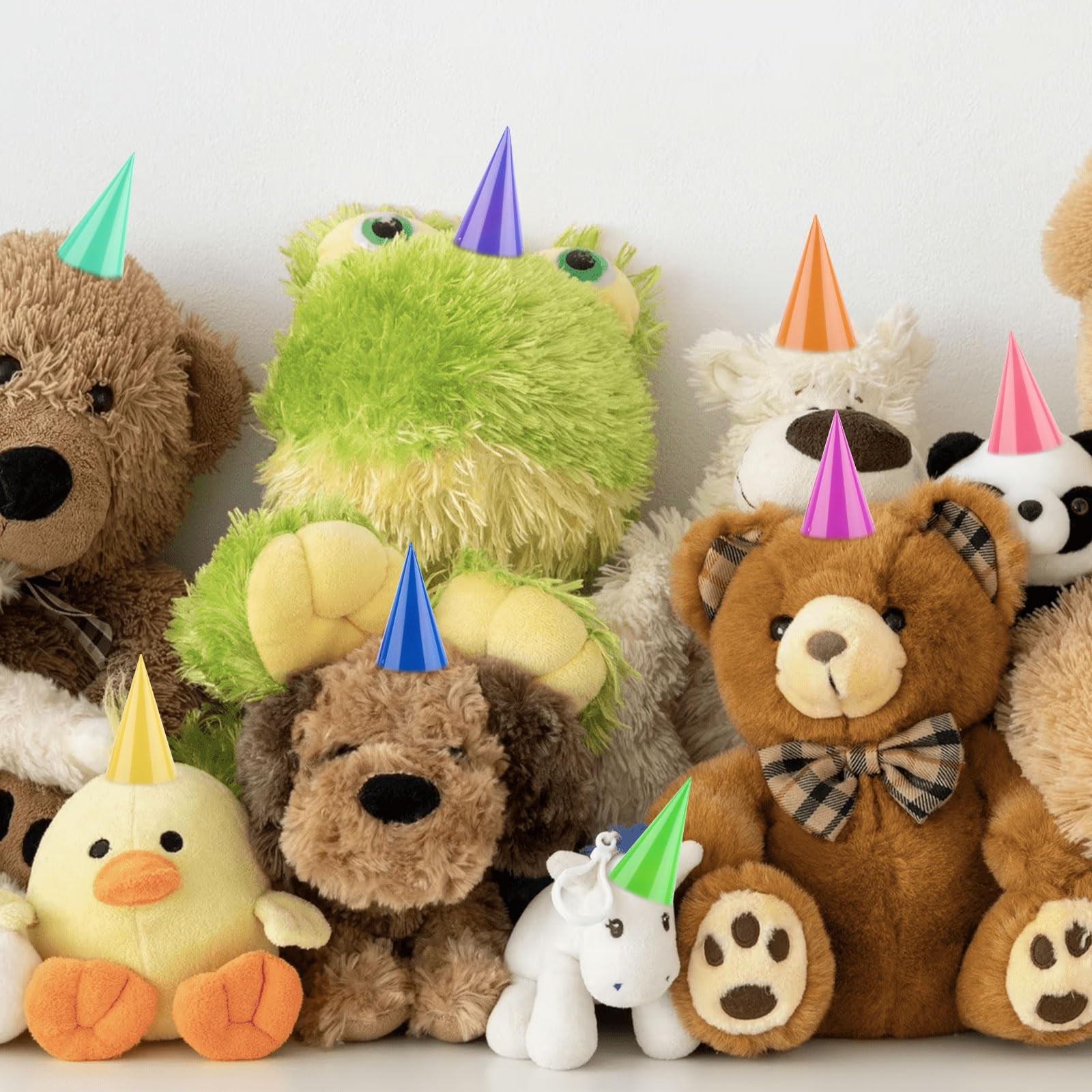 10 Pcs Mini Birthday Party Hats Multicolor Paper Cone Hats for Kids Girls Pet…