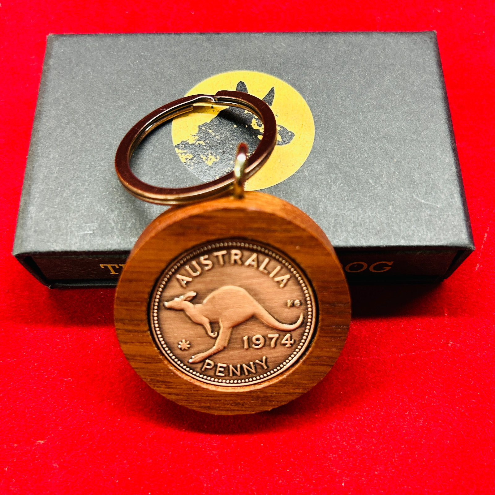 1956 Australian Jarrah Penny Keyring – 70th Birthday Present Anniversary Gift