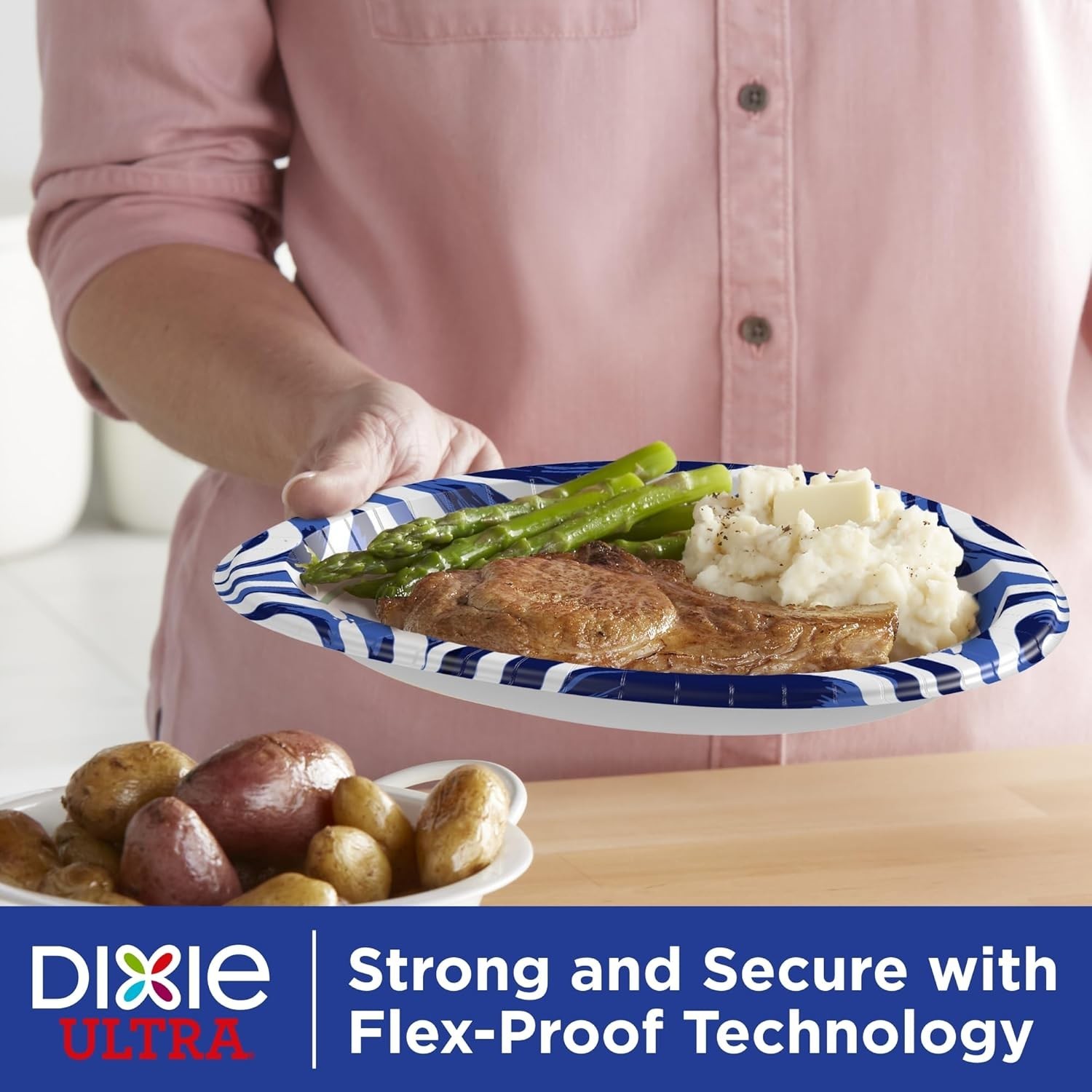 Dixie Ultra, Large Paper Plates, 10 Inch, 44/100 Count, 3X Stronger*, Heavy Duty