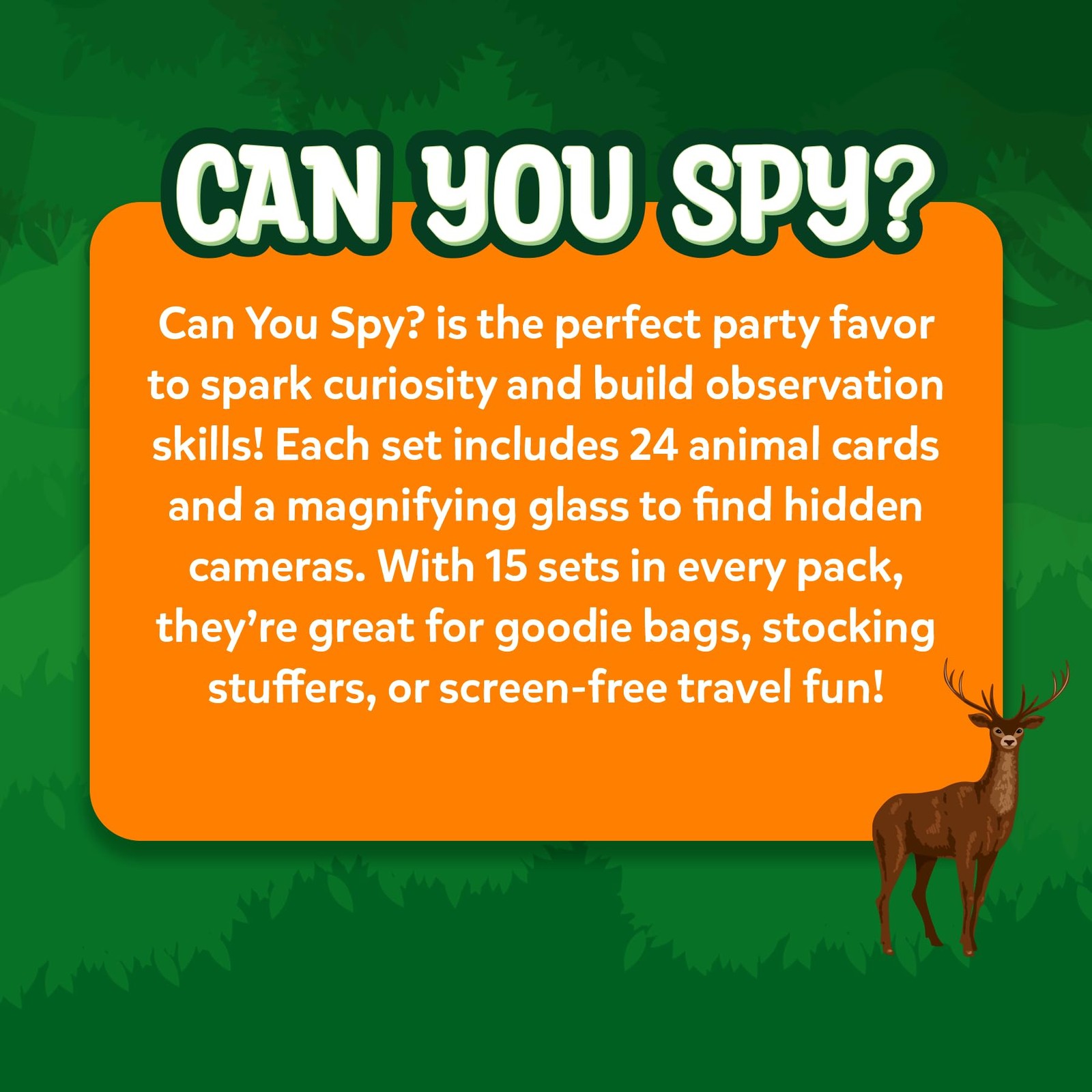 Party Favors (Pack of 15) – Can You Spy Animals Card Set, Search & Find Game …
