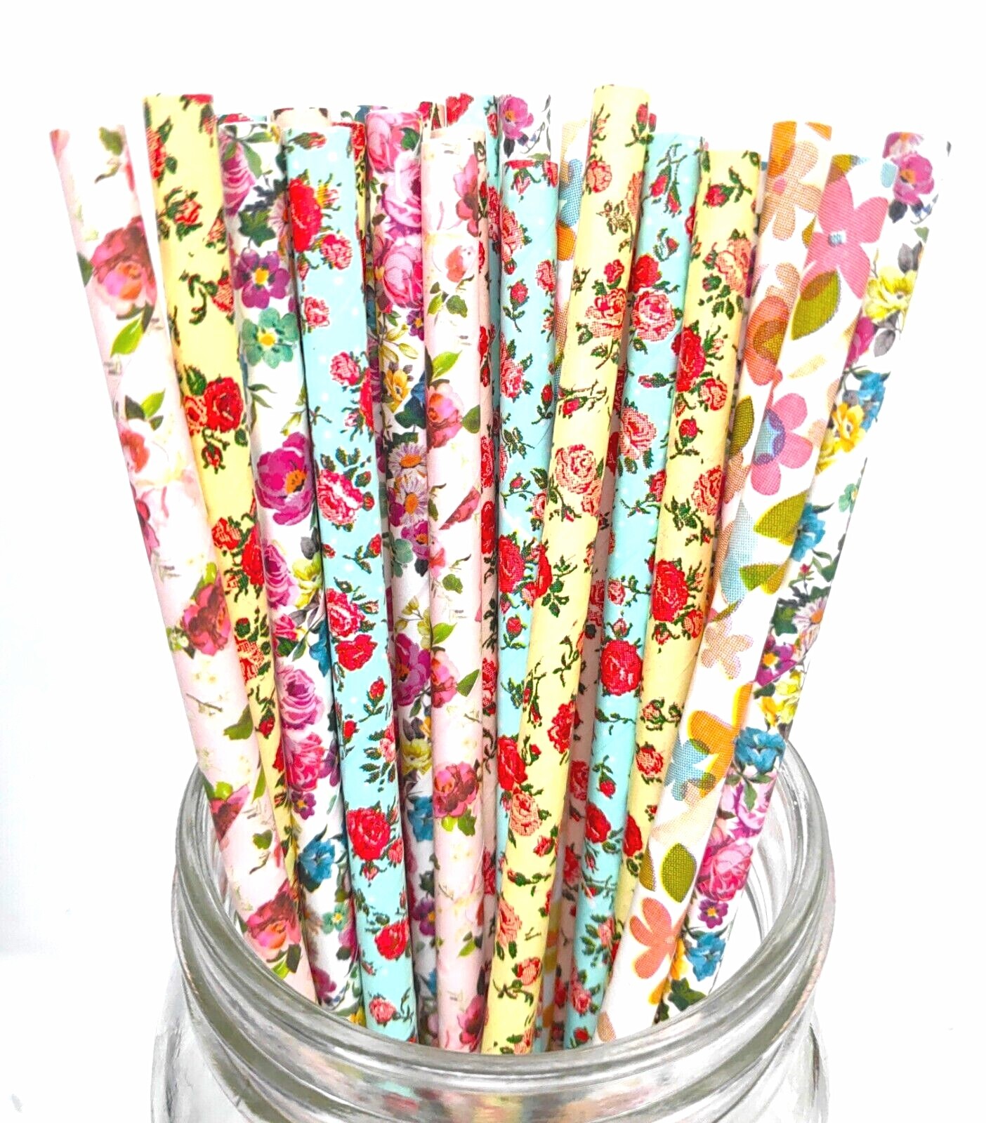 25 MIXED DESIGN RETRO FOIL PAPER DRINKING STRAWS VINTAGE PARTY WEDDING BIRTHDAY