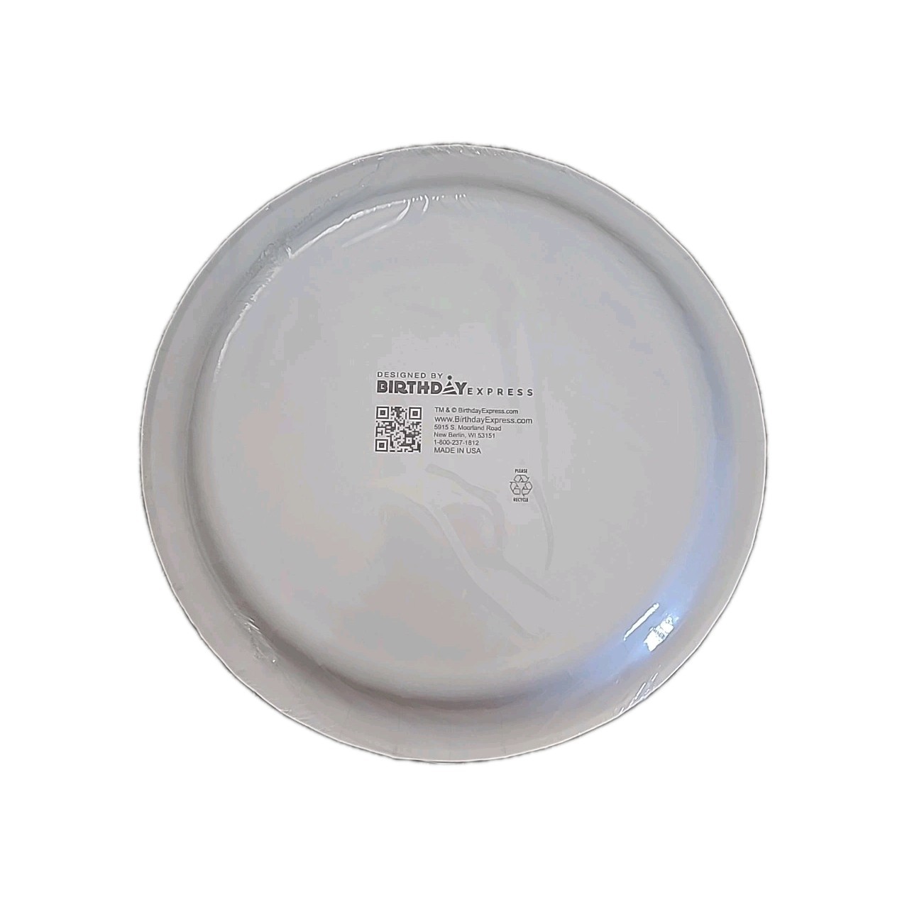 Birthday Express Blue Watercolor Print Round Paper Plates 8ct 9.25″ Any Occasion