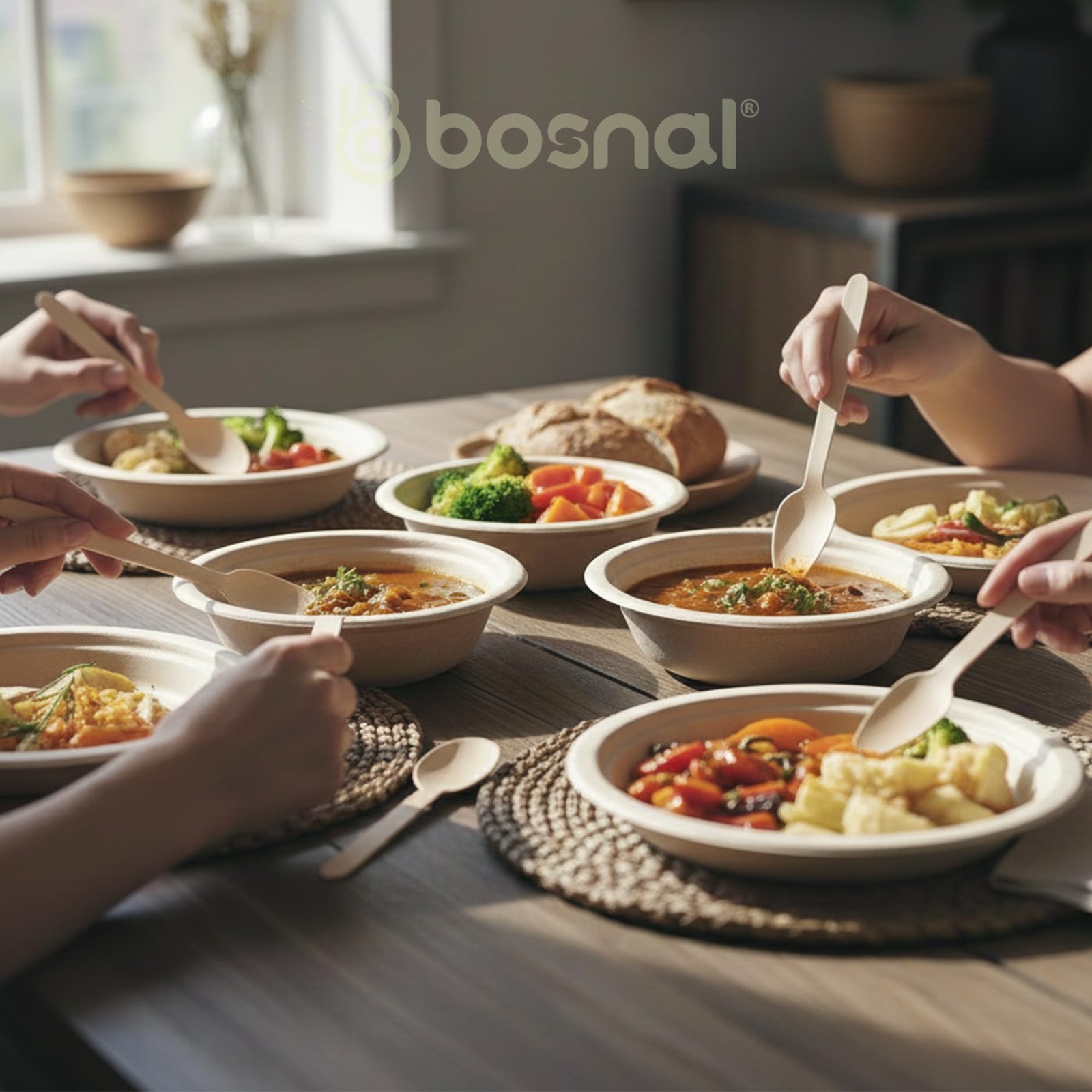 BOSNAL Wooden Disposable Spoons & Forks – 200 pcs, Made from Natural Birch Wood