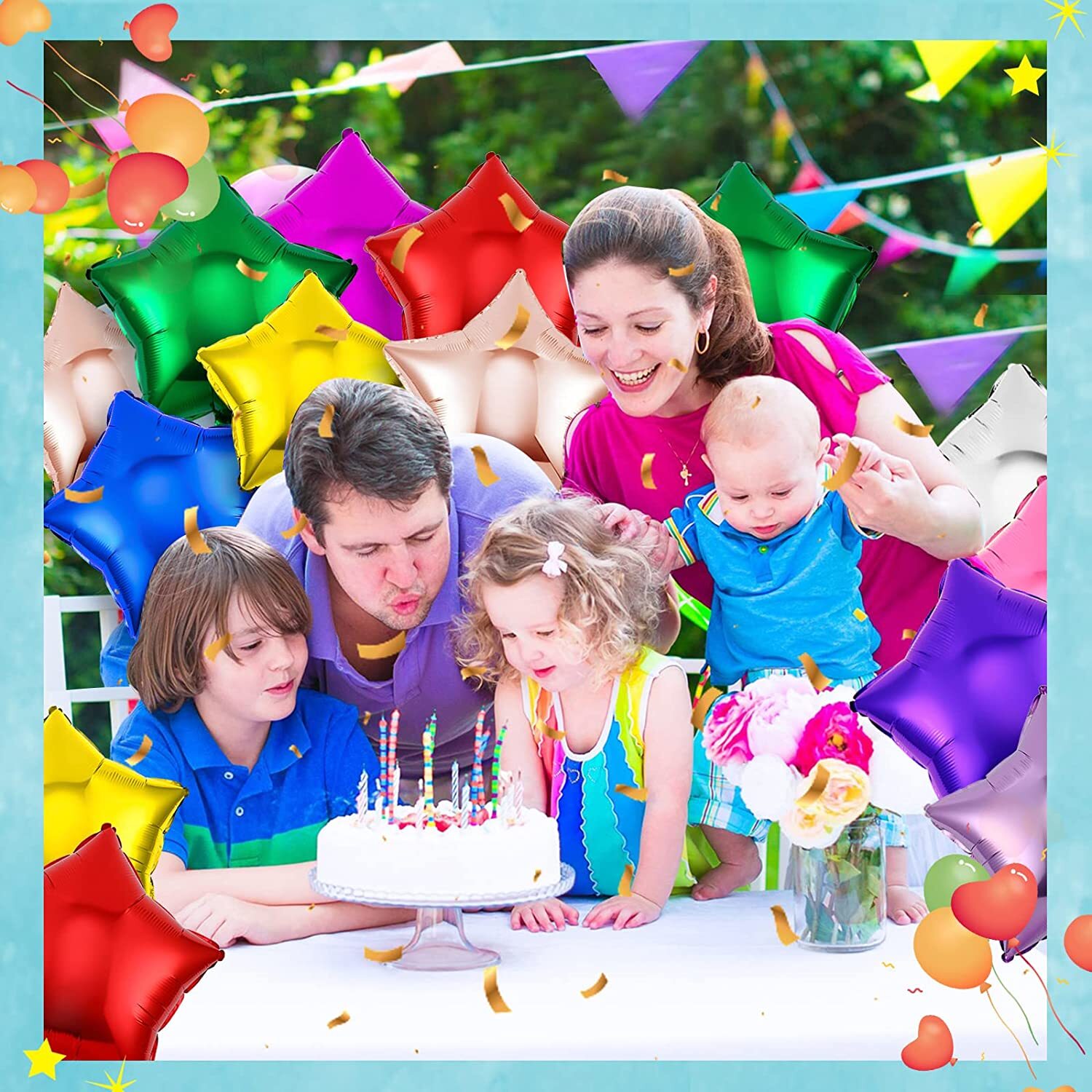 18″ Foil Star Heart Round Balloons Wedding Party Festival Decor Baby Shower