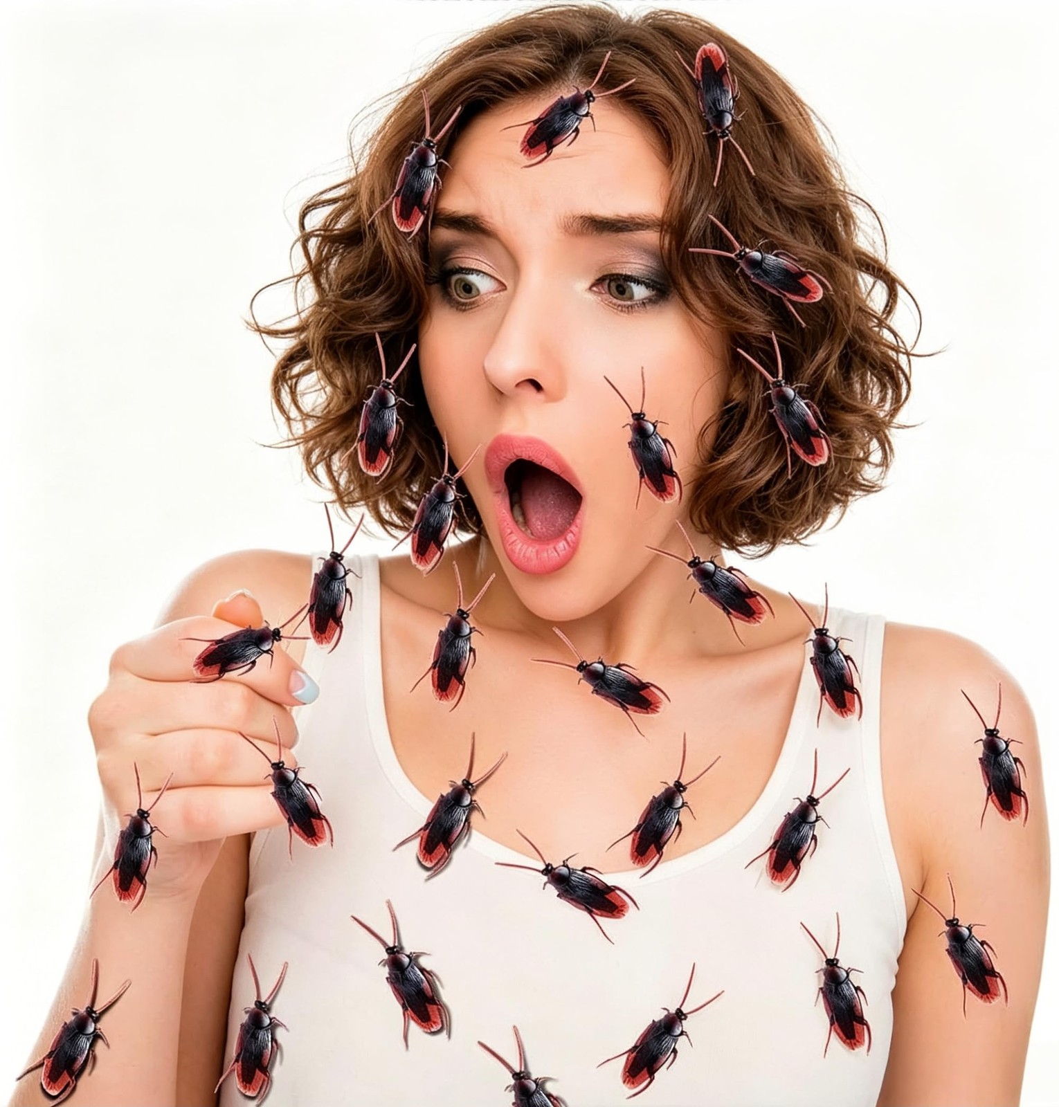 5pcs Realistic Fake Cockroaches for Halloween Prank, Home Decor, Party Props