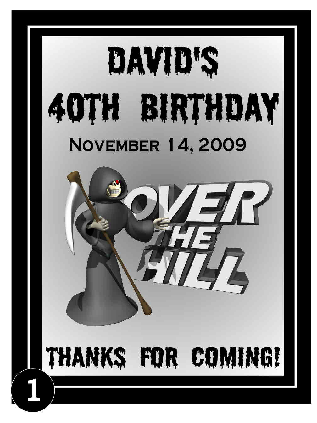 OVER THE HILL 40TH 50TH BIRTHDAY PARTY FAVORS MAGNETS