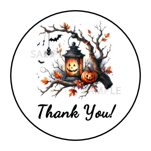 30 Thank You Halloween stickers labels tags envelope seals party favors