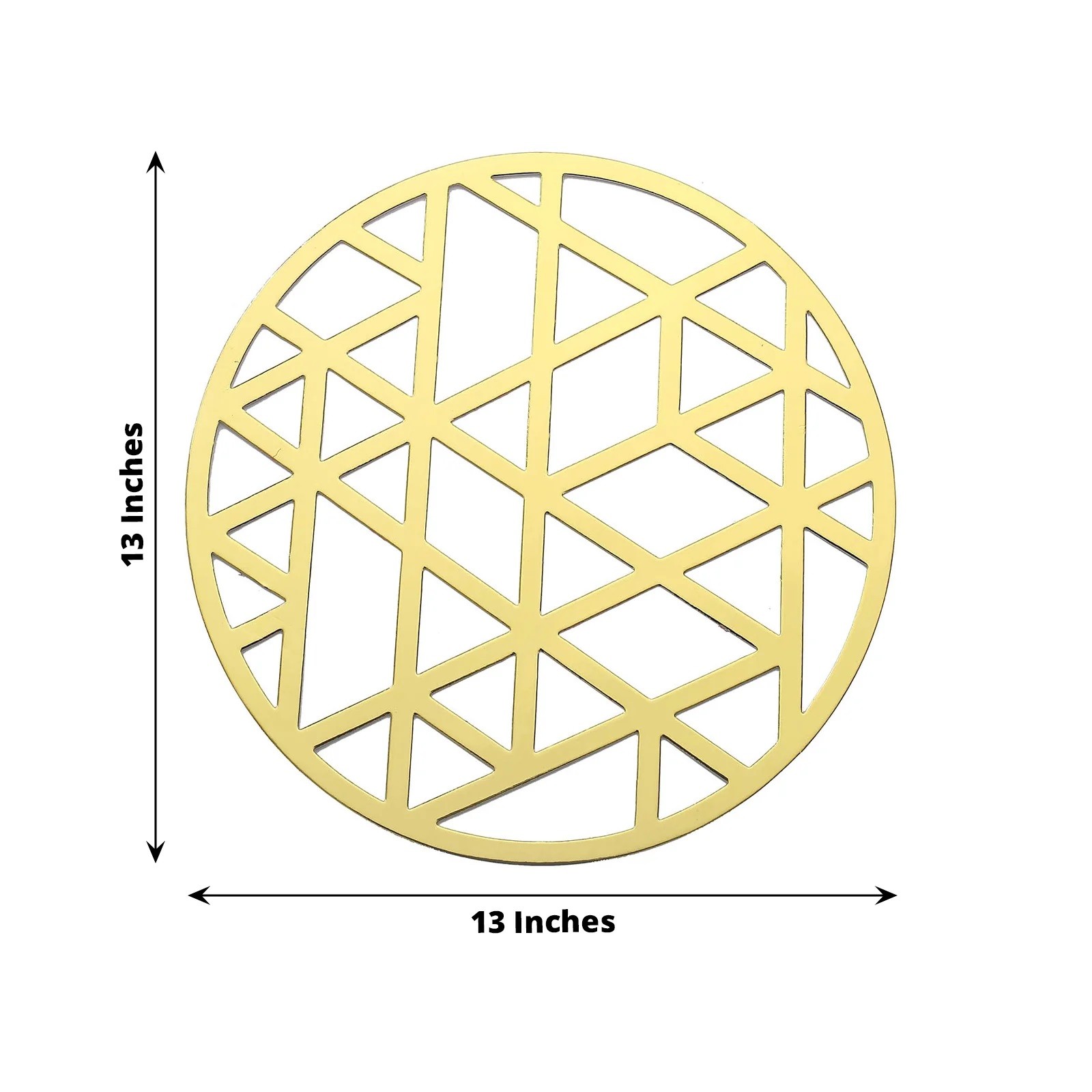 Gold 6 Metallic 13″ Laser Cut Geometric Triangle Cardboard Placemats Party Event