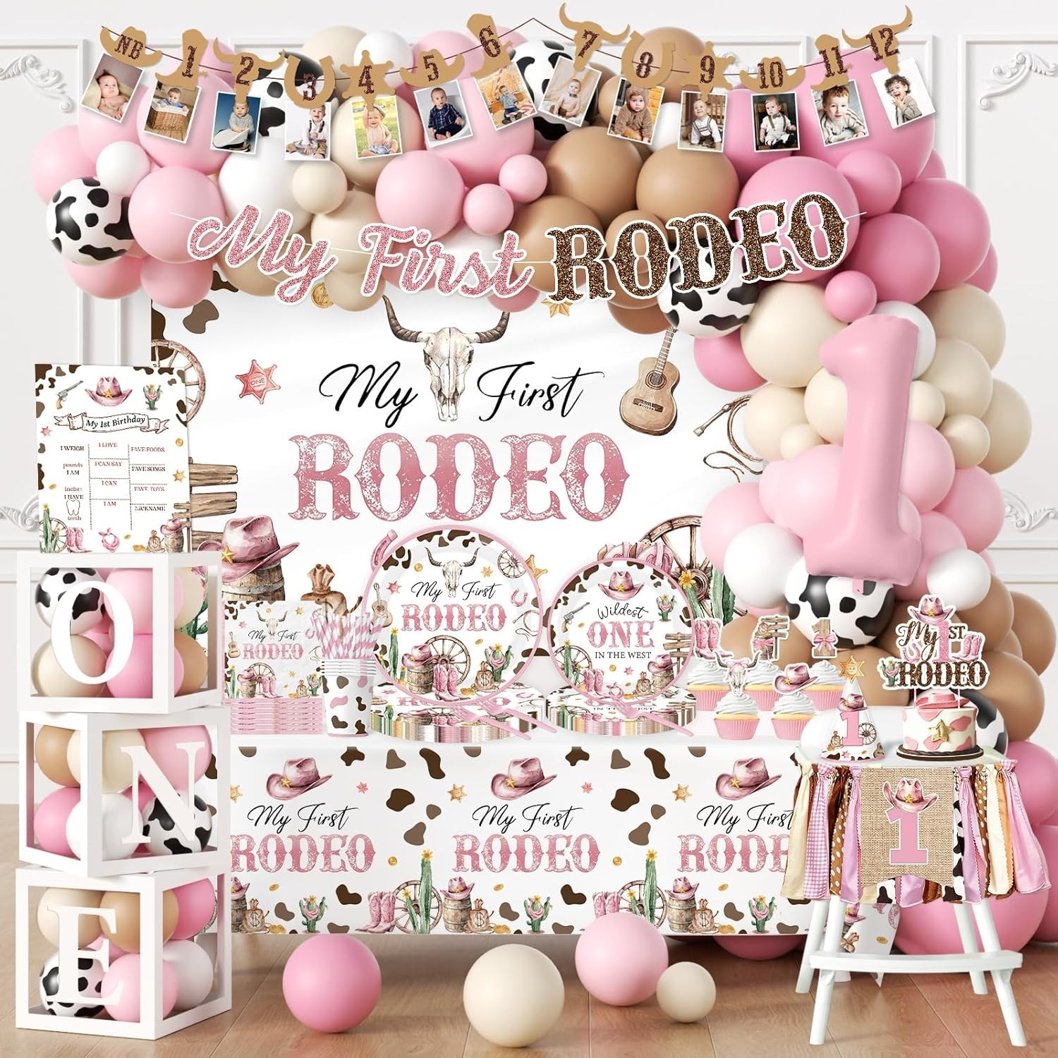 “My First Rodeo” – Baby Girl’s 1st Birthday Party Complete Decoration Kit NEW