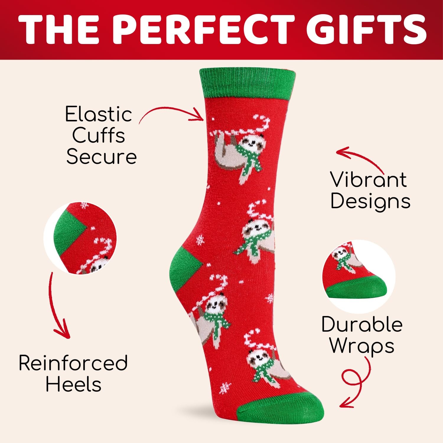 4 Pairs Kids Teens Christmas Socks Unisex Xmas Gift Adult Holiday Winter