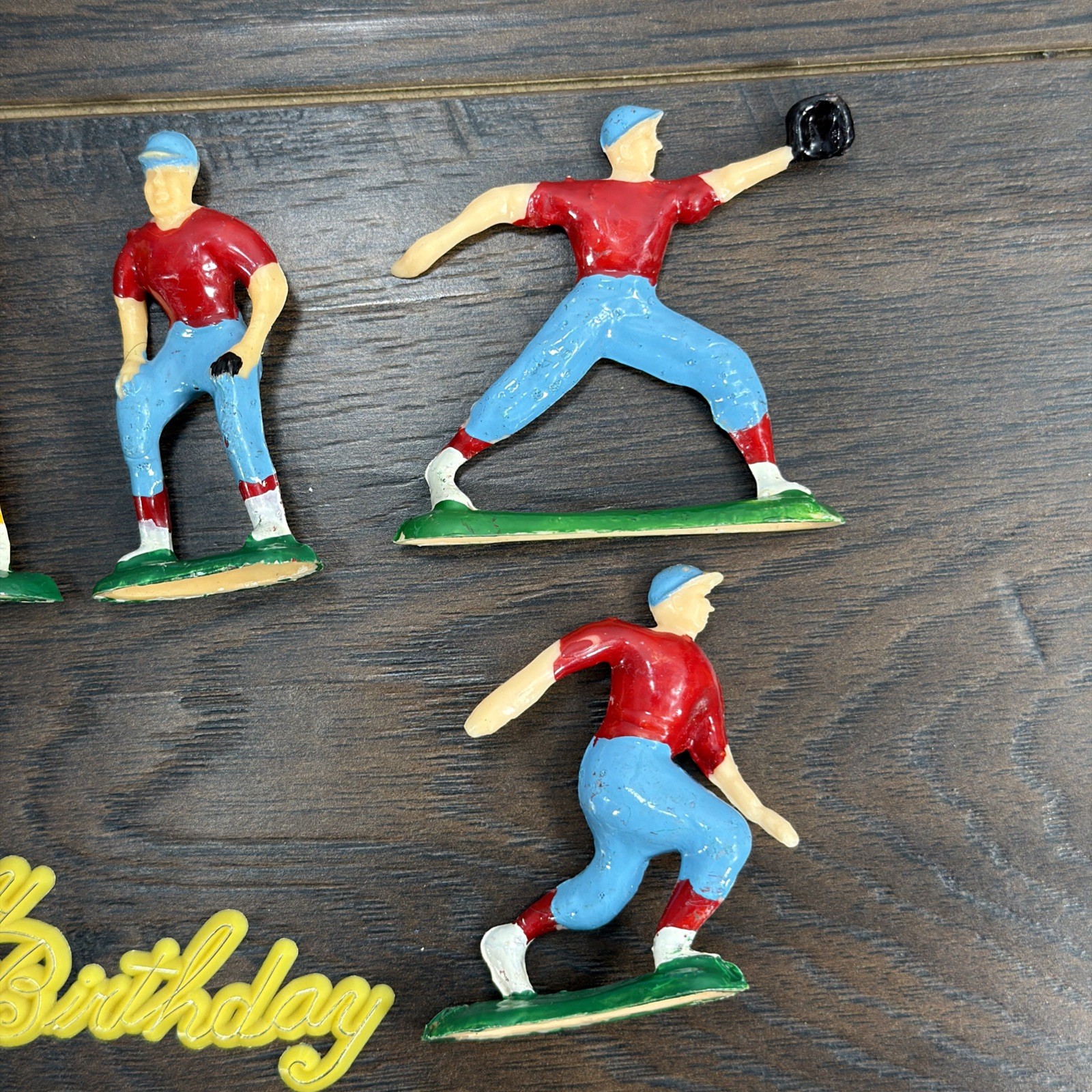 Vintage Lot of 11 Hard Plastic Baseball Cake Toppers Decoration Figures Toy 70’s