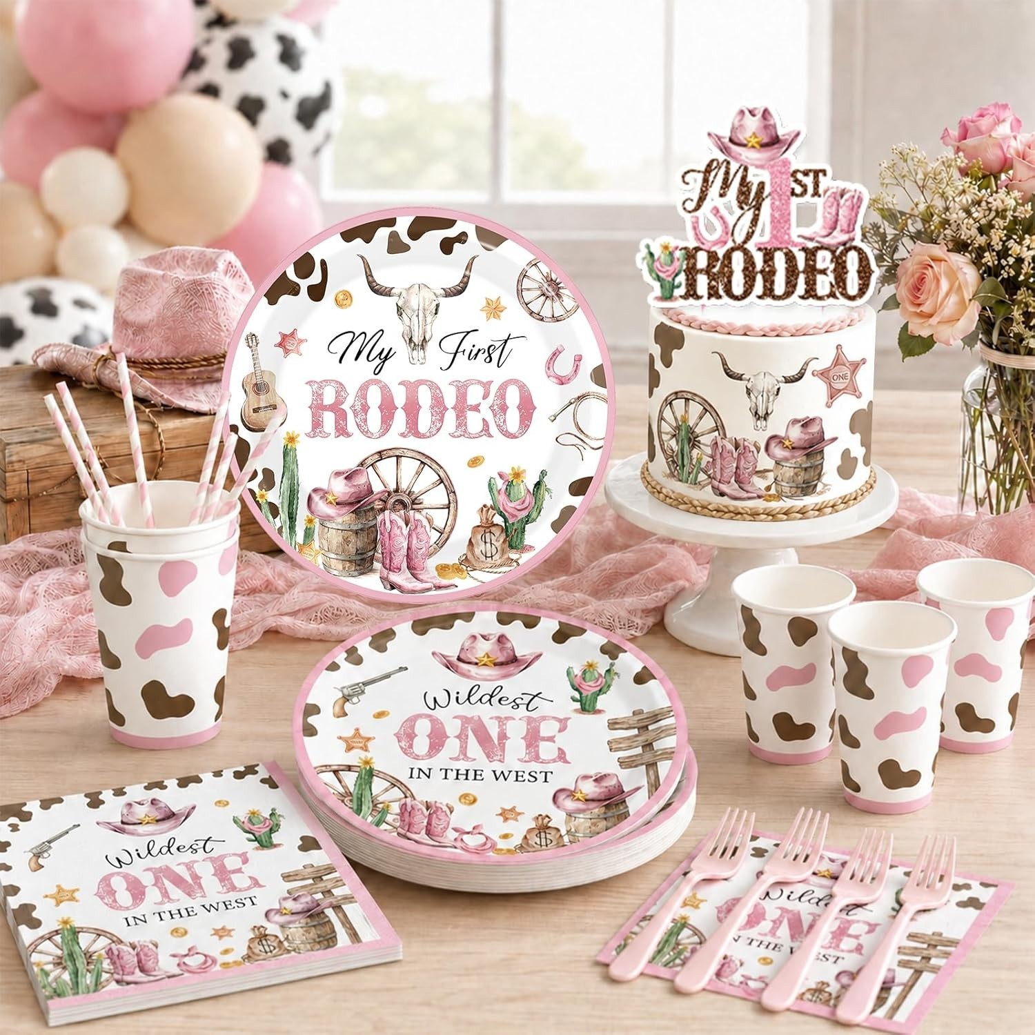 “My First Rodeo” – Baby Girl’s 1st Birthday Party Complete Decoration Kit NEW