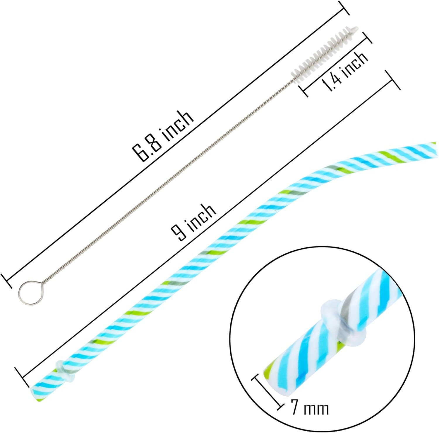 30 Pieces Reusable Plastic Straws Bpa-Free 9″ Colorful Printing Hard Platic Stri