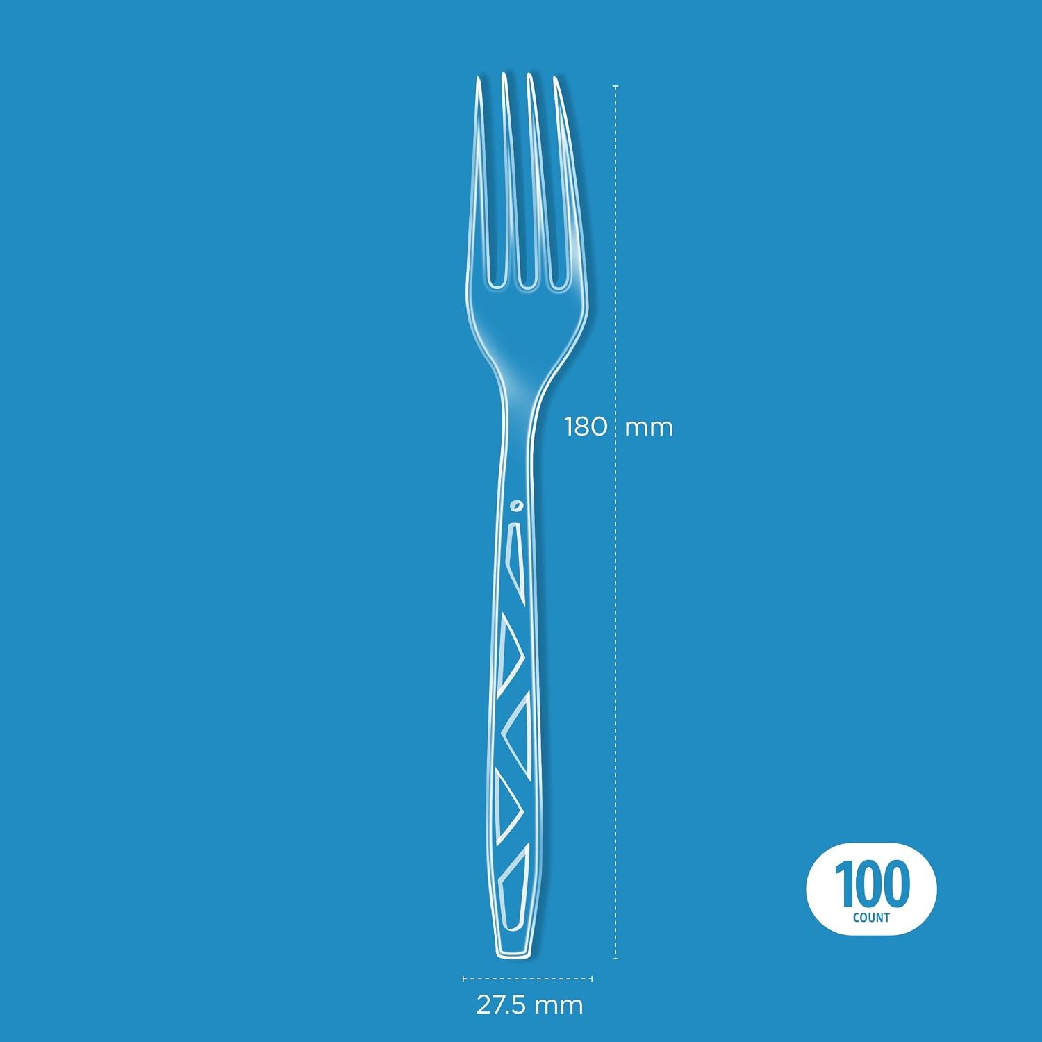 Disposable Clear Plastic Forks, Premium Quality, 100 Count, Large Pack,