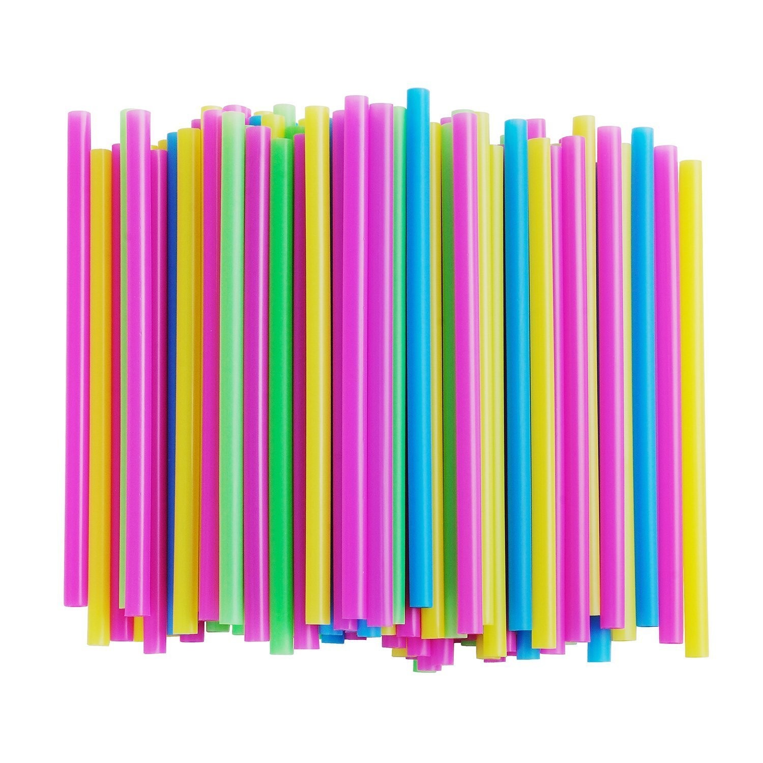 Alink Assorted Bright Colors Jumbo Smoothie Straws, Wide Plastic Dispo