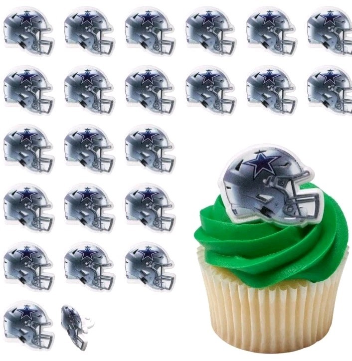 NFL Dallas Cowboys Cupcake Decorations – 24 Food Safe Football Rings