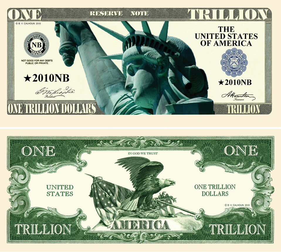 Trillion Dollar Novelty Dollar Bills – Pack of 100