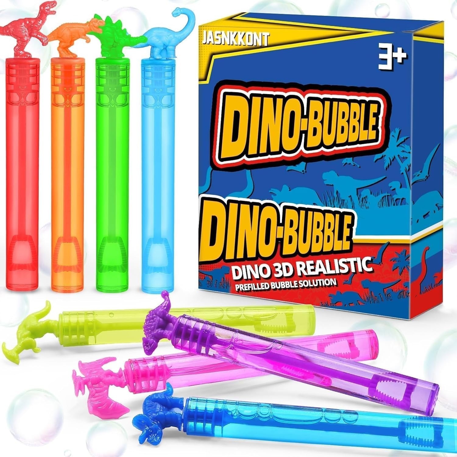 Vivid 32 Pack Dinosaur Bubble Wands – Engaging Multi-Color Party Supplies