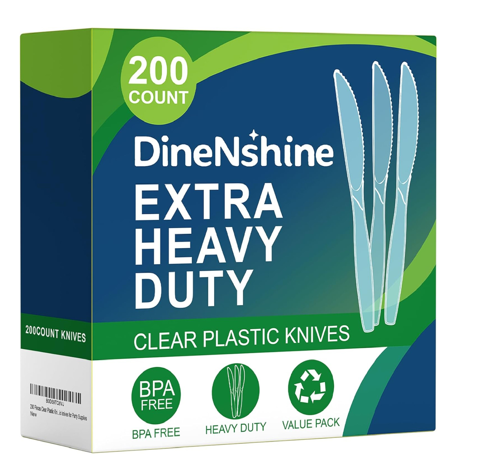 200 Pieces Clear Plastic Knives Heavy Duty Disposable -, BPA-Free, Heat Resis…