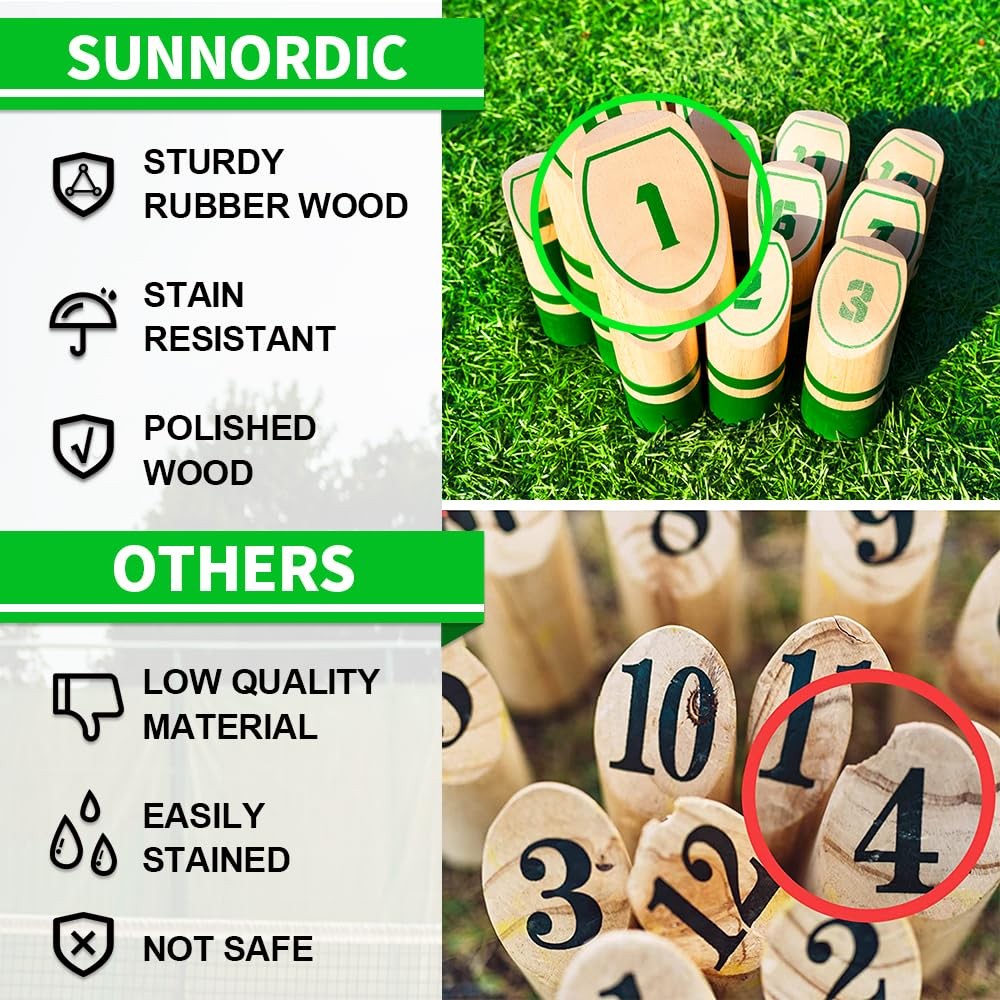 Wooden Throwing Game Set, Numbered Block Toss Games with 1 x Scoreboard,12 x …