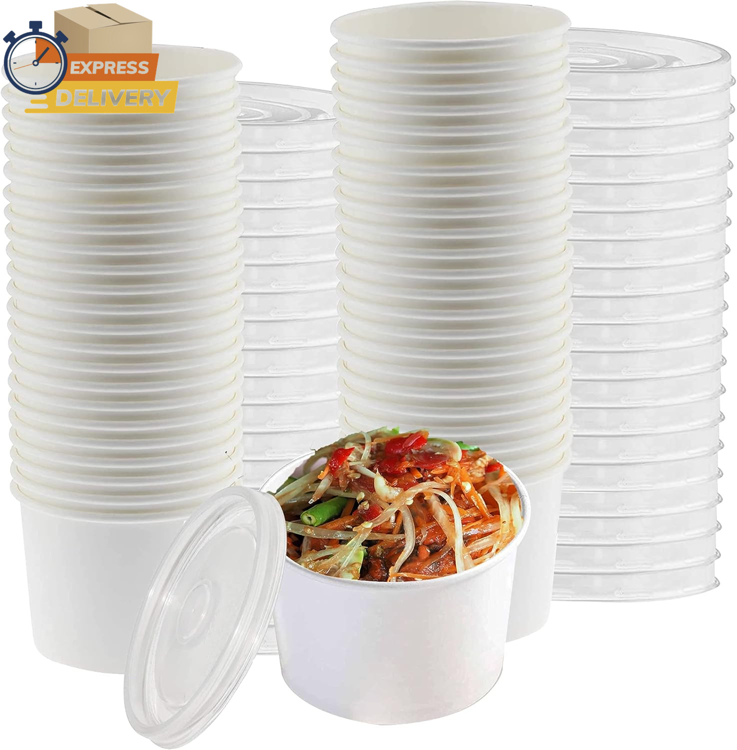 16Oz Paper Soup Containers with Lids, Disposable Soup Bowls, 50 Count 👌