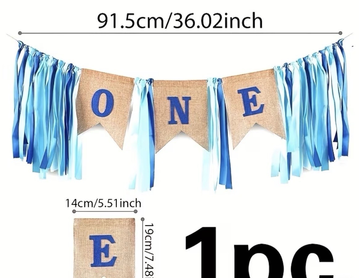 1pc 1st Birthday Boy Decorations ONE Banner