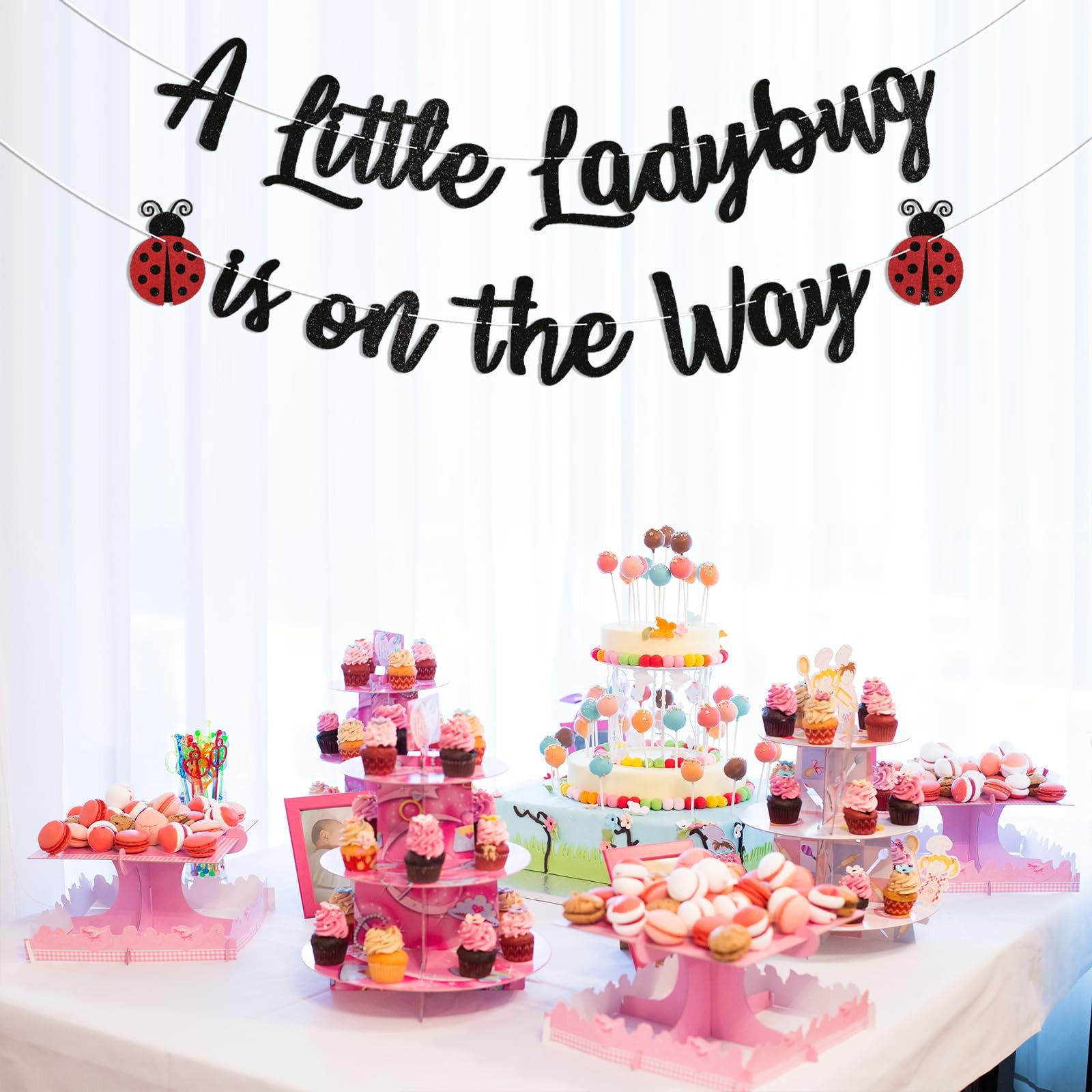 Ladybug Baby Shower Decorations – A Little Ladybug is on the Way Banner, Lady…