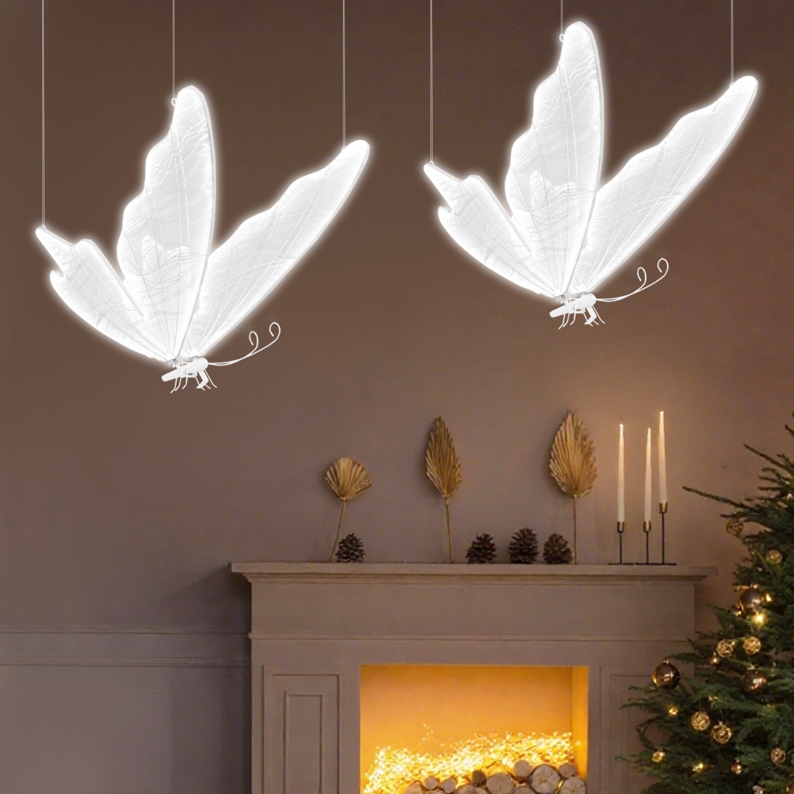 2PCS Butterfly Aisle Lights, 25W LED Ambient Lights, 110V Butterfly Floor Lamps