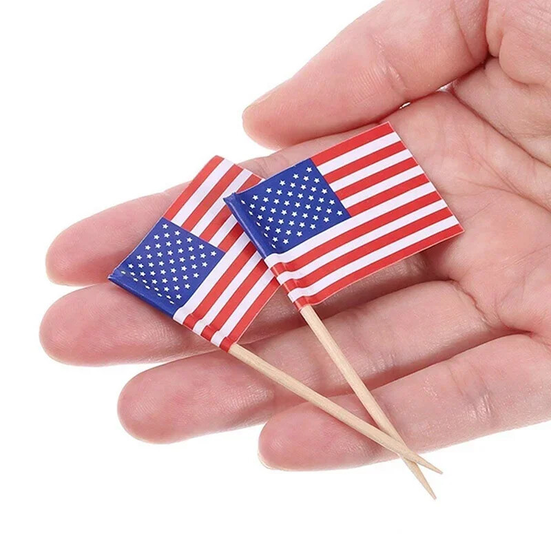 100Pcs National Flag Pick Different Countries Art Toothpicks Party Stick Cupcake