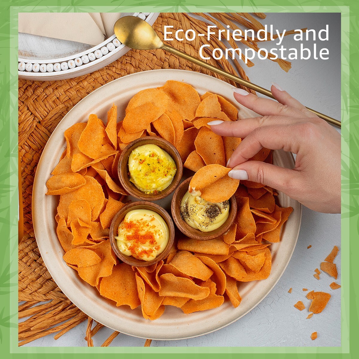 Ibambo Bamboo Disposable Paper Plates – 10 Inch, 500 Pack, Compostable Plates