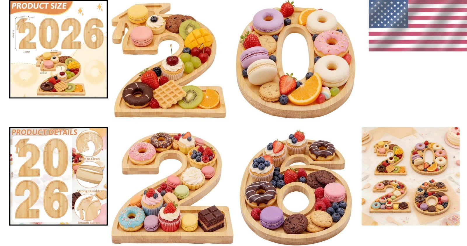 Graduation Number Charcuterie Boards Food Tray Plate Decorations for Parties