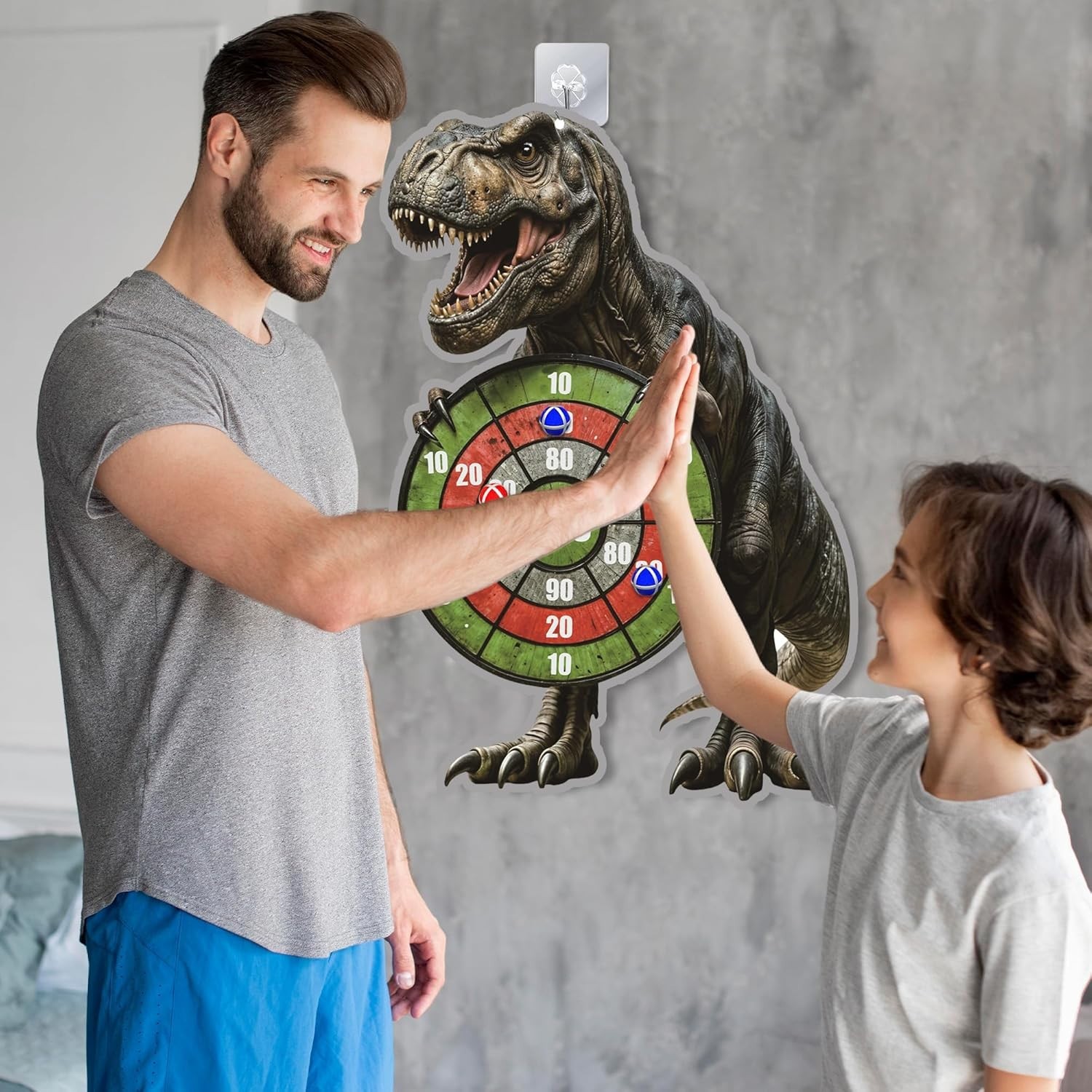 NEW Dinosaur Themed Toss Game Banner with 12 Sticky Balls 30” Dino Dart Board