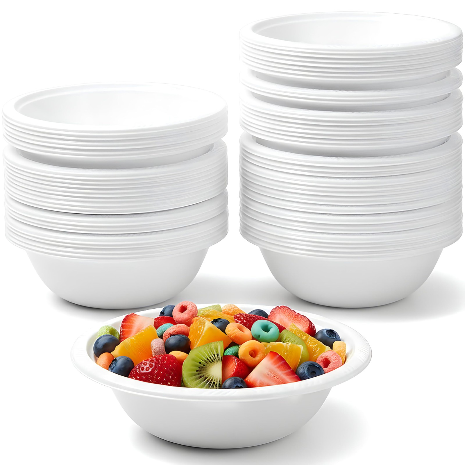 Party Dimensions Premium Heavyweight Soup Bowls 15 oz Pack of 100 White Durable