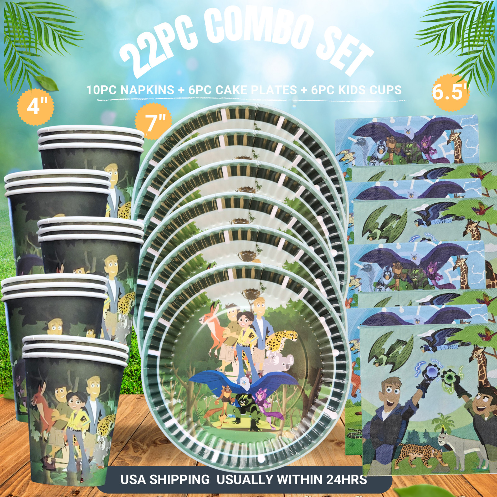 WILD KRATTS TABLEWARE birthday party supplies favor centerpiece decoration theme