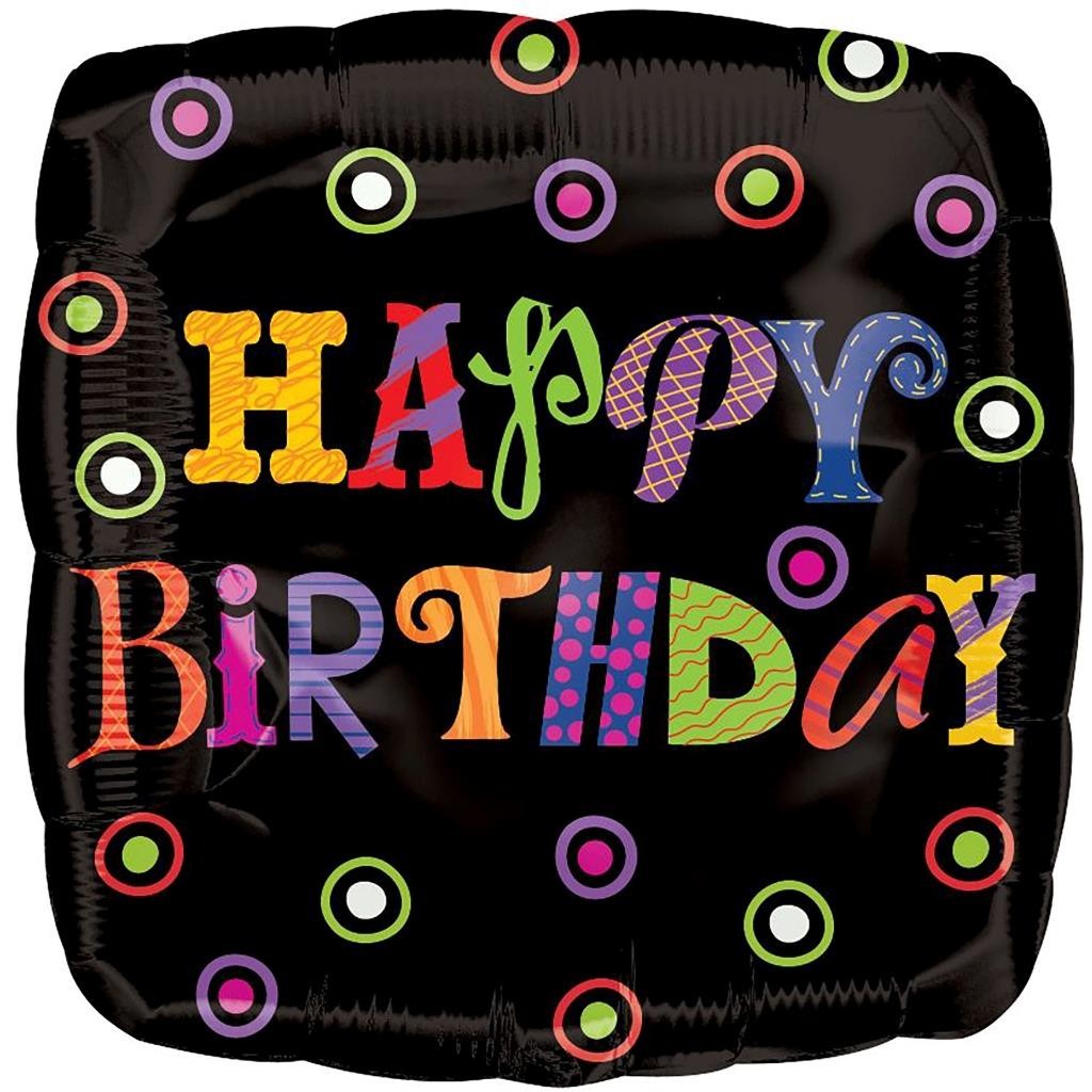 Happy Birthday Foil Mylar Balloon Party Decorations 18″ Square 1 Per Pkg New