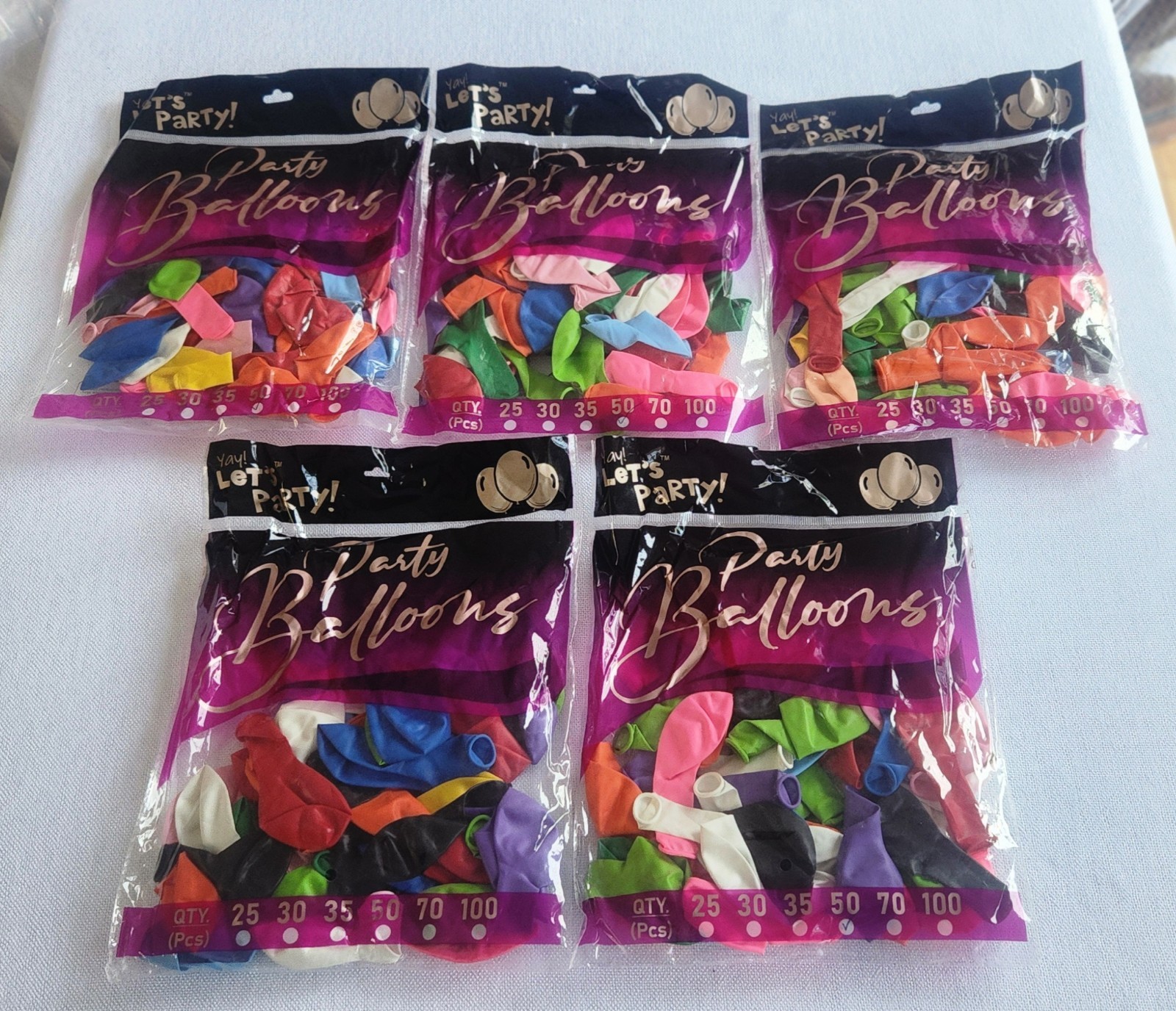 balloon multi color Latex Colorful party Wedding Birthday Decor FUN 5 Bag 50=250