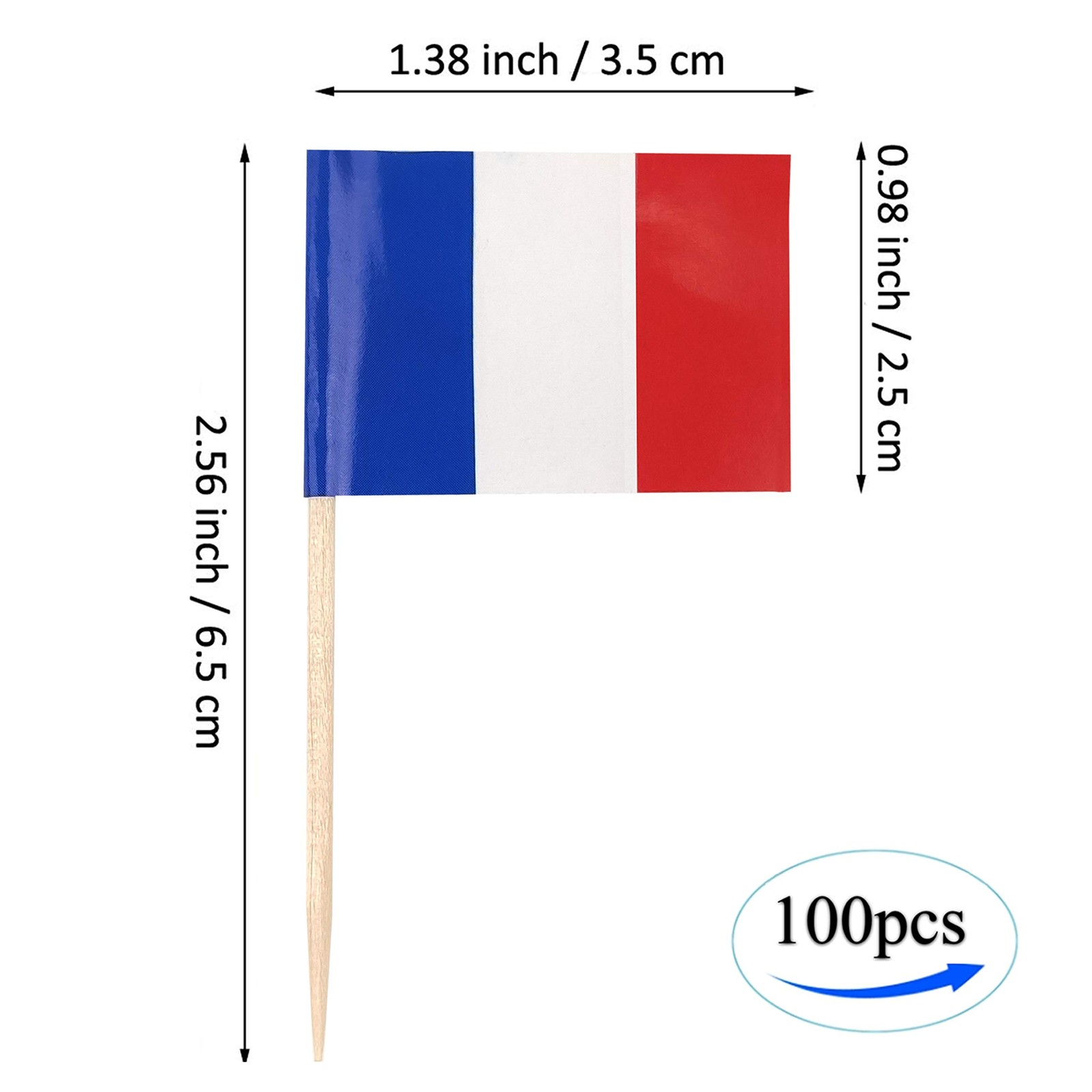 France Toothpick Flag French Mini Small Cupcake Topper Flags 100pcs