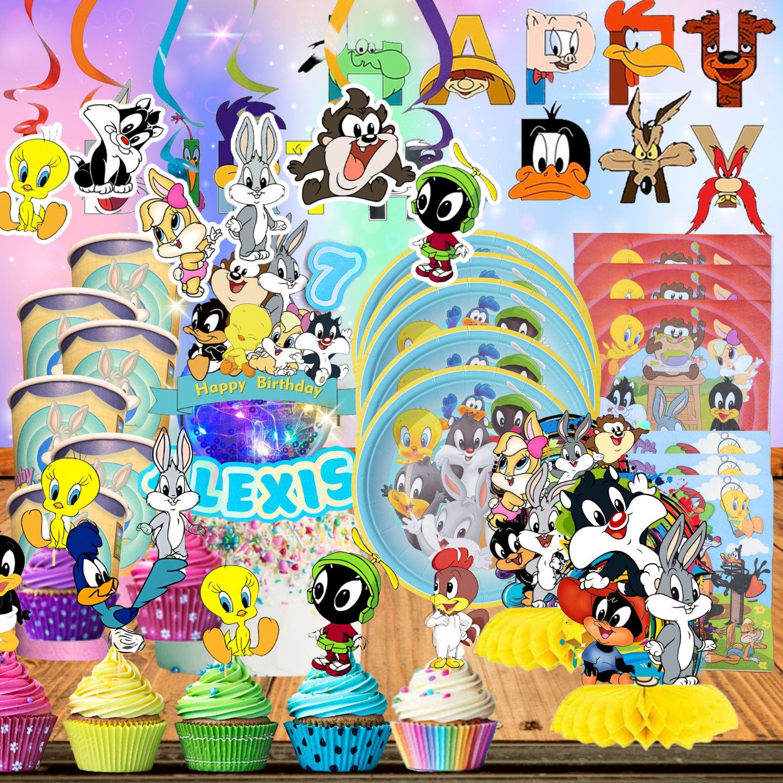 baby Looney tunes toons birthday party supplies favor centerpiece decoration