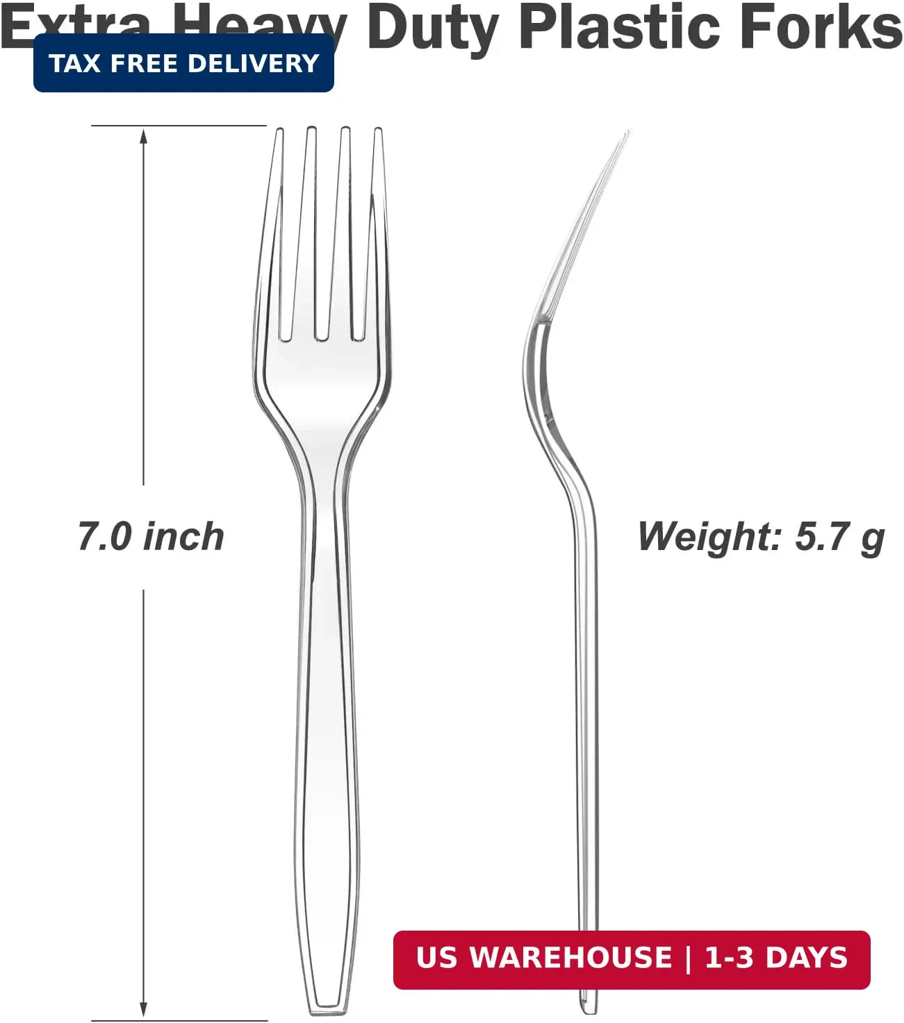 Dealusy 360 Count Extra Heavy Duty Clear Plastic Forks Disposable, BPA-Free, Hea
