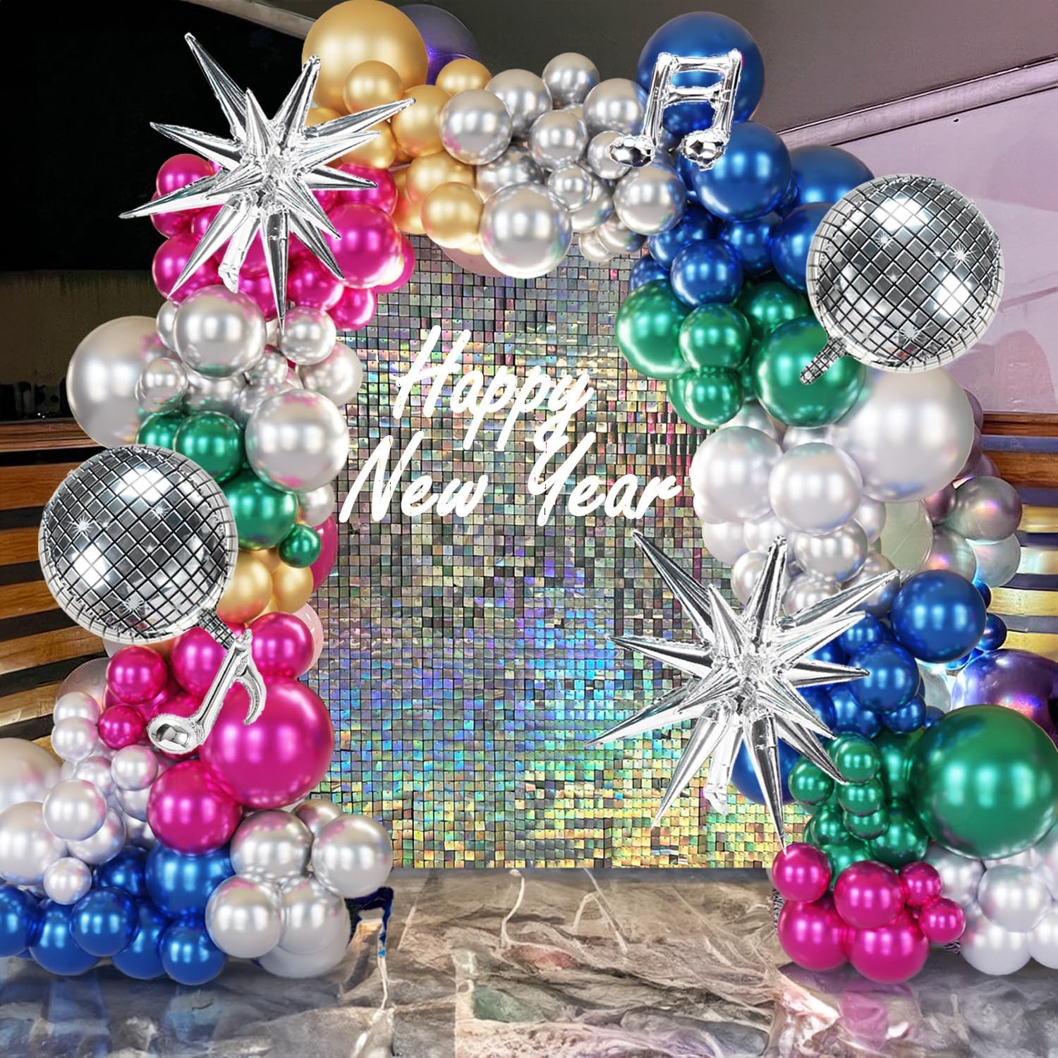 Metallic Balloon Garland Kit Disco Colorful 80s 90s Retro Dance Party Chrome …