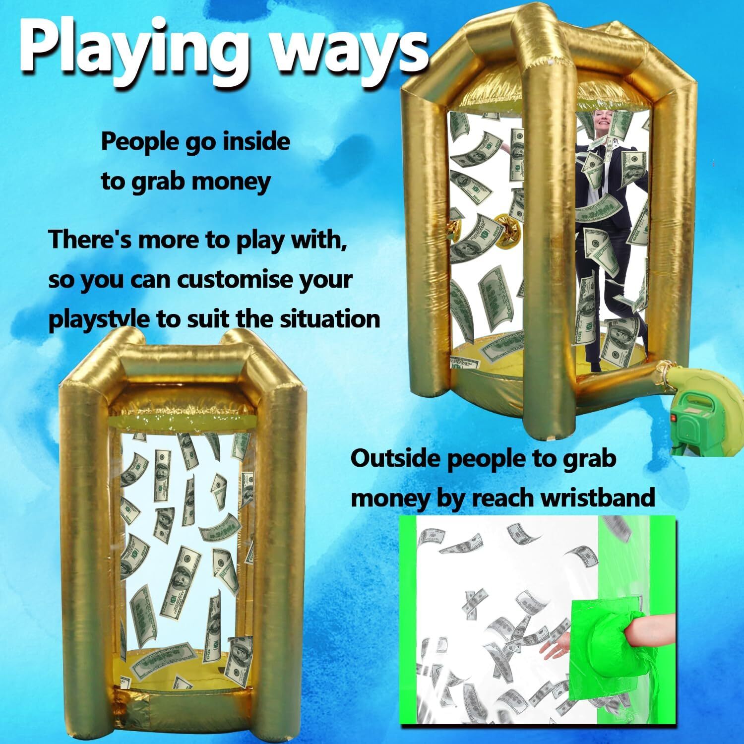 Inflatable Money Machine Booth Cash Cube Machine Money Grab Machine Game Events