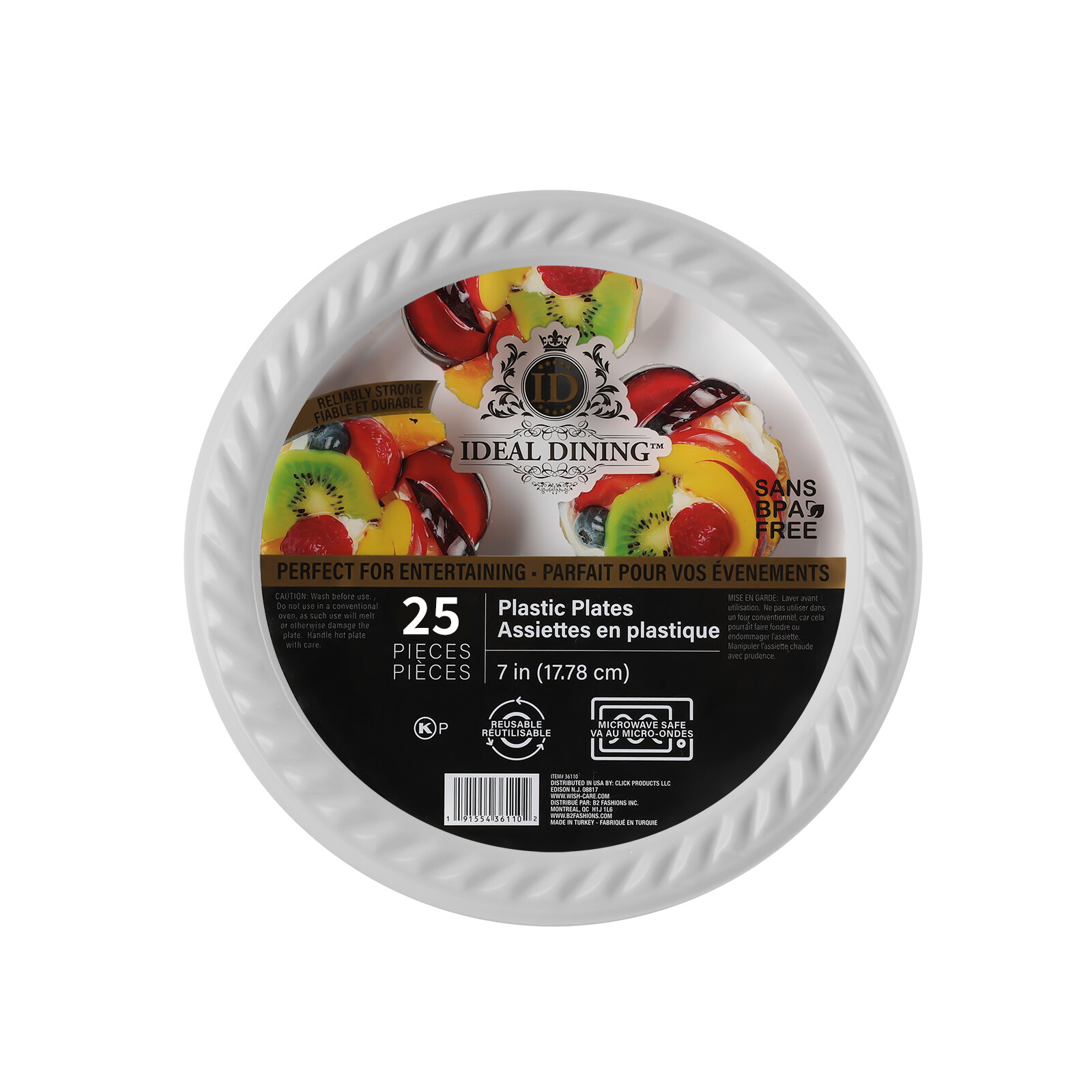 Disposable White Plastic Plates 7″ 9″ 10″Party Dinner Plates Heavy Duty BPA-Free