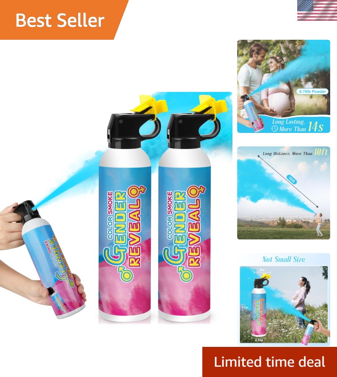 Celebrate with 2 Blue Gender Reveal Fire Extinguishers – Safe & Fun Experience