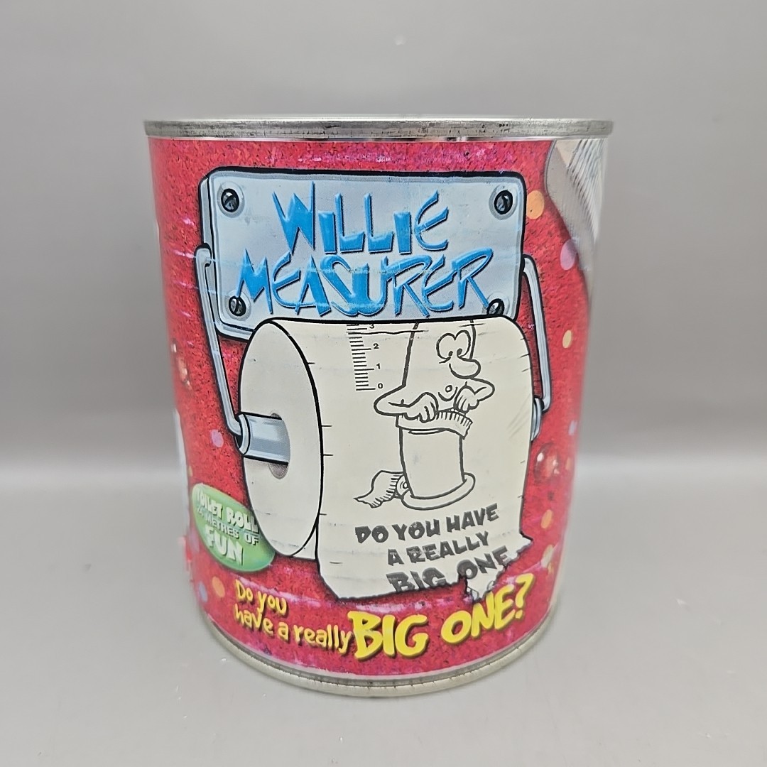 NEW Willie Measurer Novelty 24 Meter Ruler Toilet Paper Roll In Sealed Can