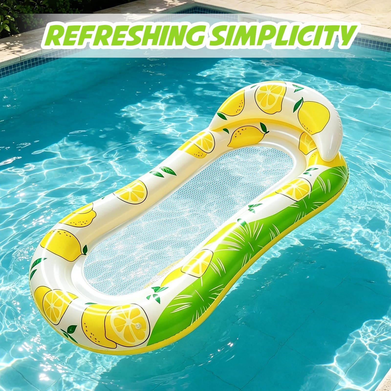 Inflatable Pool Float Lounger with Headrest Heavy Duty Adult Beach Lake