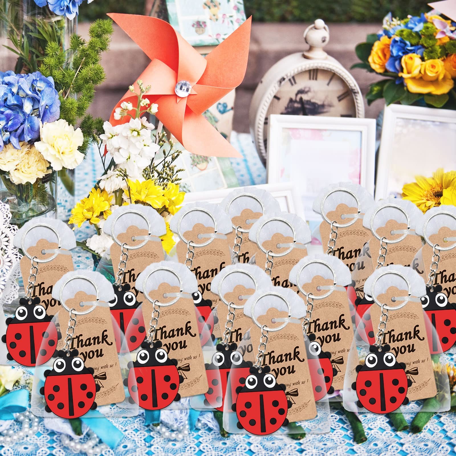 Ladybug Party Favors – 60 Pack Includes 20 Keychains, 20 Thank You Tags & 20 …