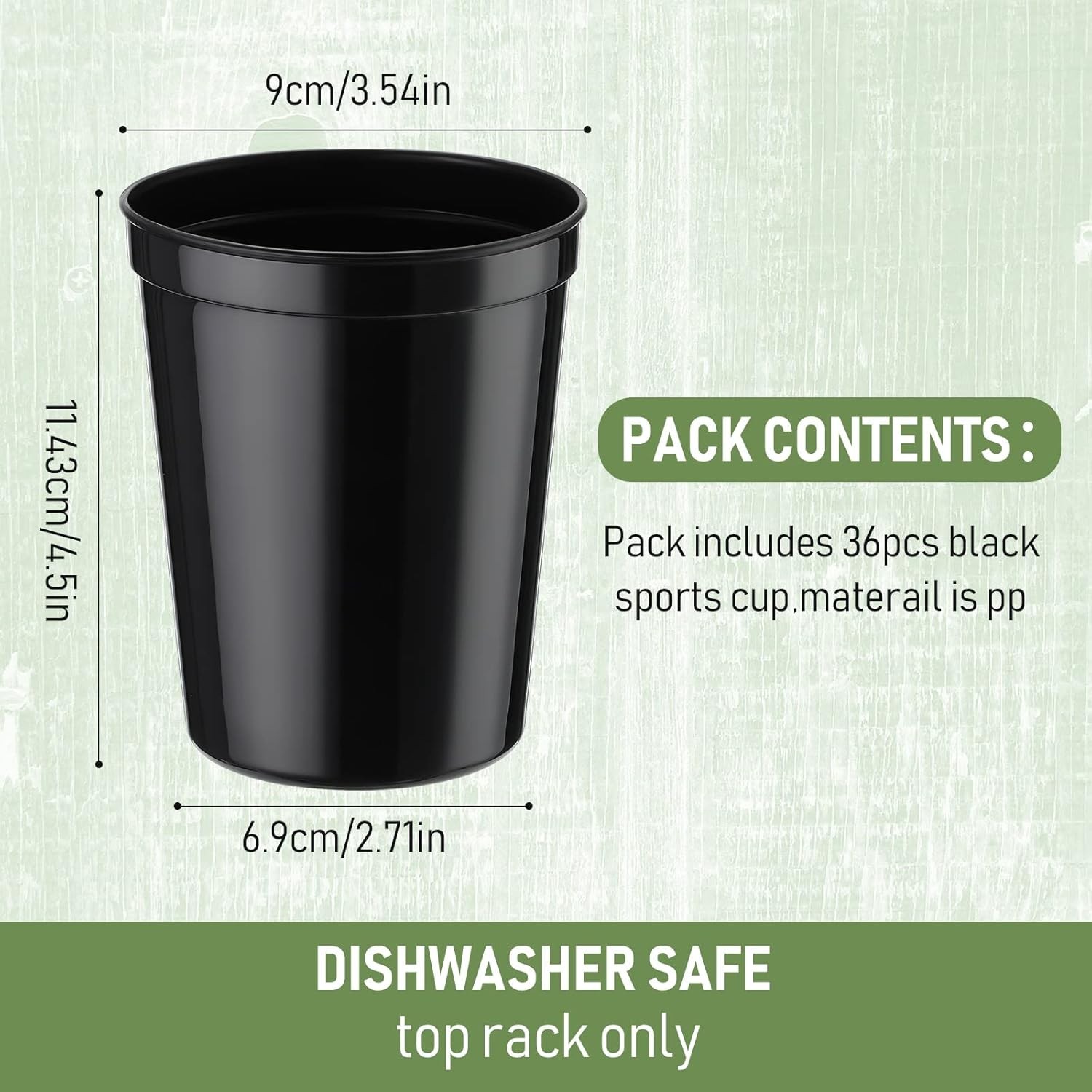 36 Pack 16Oz Stadium Cups Reusable Plastic Cups Blank Drink Tumblers for Parties