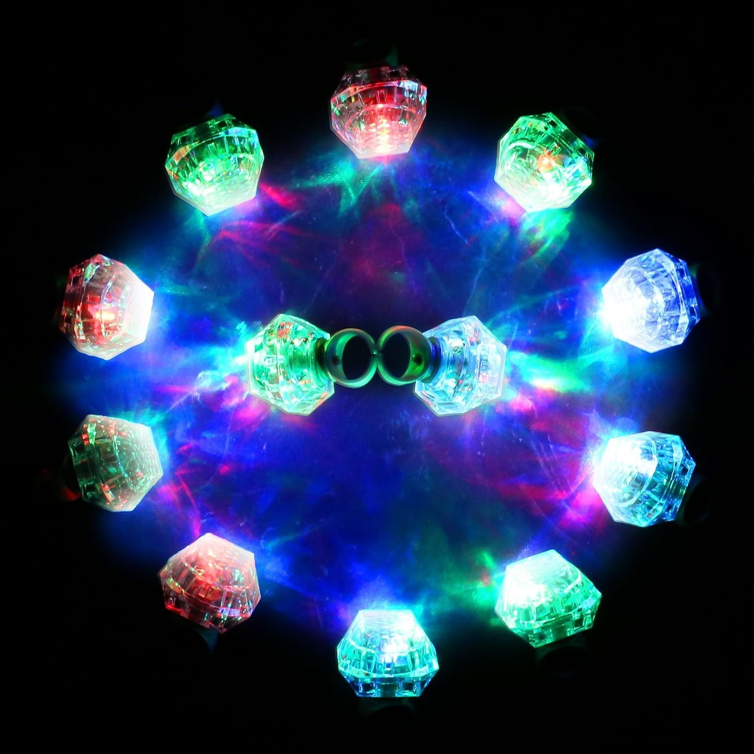 Light Up Rings Bachelorette Party Favors 13pcs Flashing LED Diamond Bling